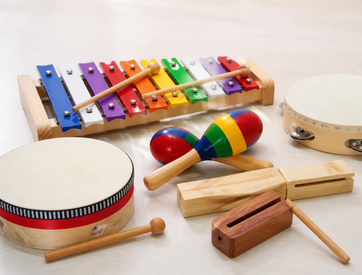Instrumentos usados nas aulas de musicalização da Solis